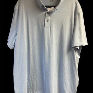 Van Huesen Performance Men's Short Sleeve Polo Shirt XL Light Blue NWT